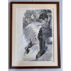 TAVOLA ORIGINALE ILLUSTRAZIONE TEMPERA CARTA Enzo Magni (Ingam) 1949