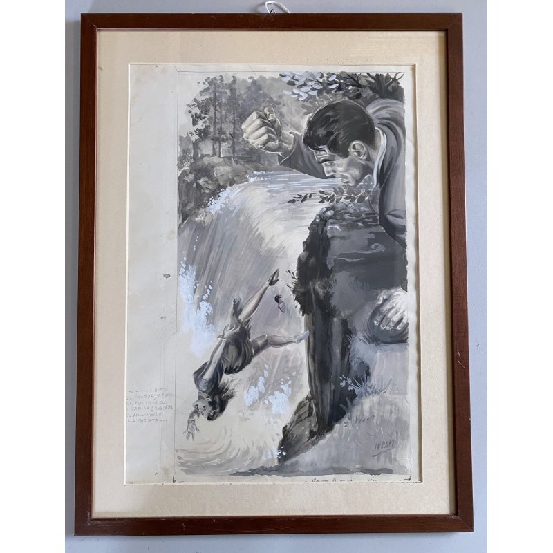 TAVOLA ORIGINALE ILLUSTRAZIONE TEMPERA CARTA Enzo Magni (Ingam) 1949