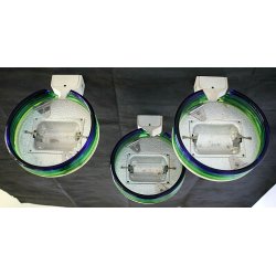 SET 3 LAMPADA PARETE LEUCOS Febo DESIGN Toso Pamio WALL LAMP MURANO GLASS 60/70s