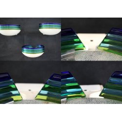SET 3 LAMPADA PARETE LEUCOS Febo DESIGN Toso Pamio WALL LAMP MURANO GLASS 60/70s