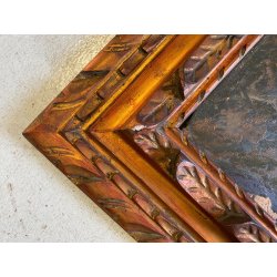 GRANDE ANTICO DIPINTO OLIO F. Sacchetti  PAESAGGIO MONTANO DOLOMITI ALPEGGIO 900