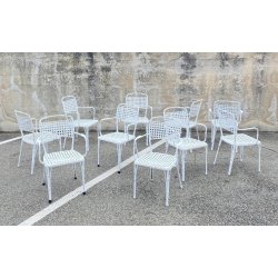SET 10 SEDIE DA GIARDINO ANNI 70 F.A.I.M. Italia ALLUMINIO PRESSOFUSO OUT CHAIR