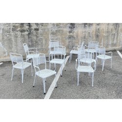 SET 10 SEDIE DA GIARDINO ANNI 70 F.A.I.M. Italia ALLUMINIO PRESSOFUSO OUT CHAIR