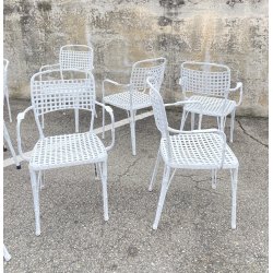 SET 10 SEDIE DA GIARDINO ANNI 70 F.A.I.M. Italia ALLUMINIO PRESSOFUSO OUT CHAIR