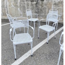 SET 10 SEDIE DA GIARDINO ANNI 70 F.A.I.M. Italia ALLUMINIO PRESSOFUSO OUT CHAIR