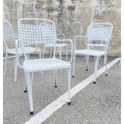 SET 10 SEDIE DA GIARDINO ANNI 70 F.A.I.M. Italia ALLUMINIO PRESSOFUSO OUT CHAIR