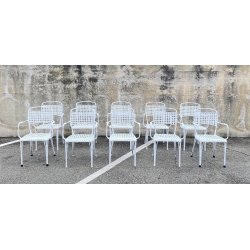 SET 10 SEDIE DA GIARDINO ANNI 70 F.A.I.M. Italia ALLUMINIO PRESSOFUSO OUT CHAIR