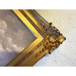 ANTICO DIPINTO OLIO Gino De Lai VEDUTA PAESAGGIO ALPINO MONTAGNA CONTADINA '900