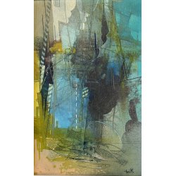 QUADRO DIPINTO OLIO Mario Tosi  COMPOSIZIONE ASTRATTA PESCI BRICOLE VENEZIA '900