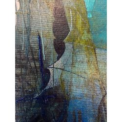 QUADRO DIPINTO OLIO Mario Tosi  COMPOSIZIONE ASTRATTA PESCI BRICOLE VENEZIA '900