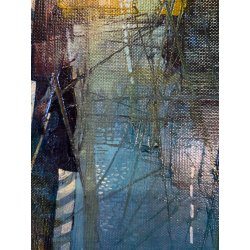 QUADRO DIPINTO OLIO Mario Tosi  COMPOSIZIONE ASTRATTA PESCI BRICOLE VENEZIA '900