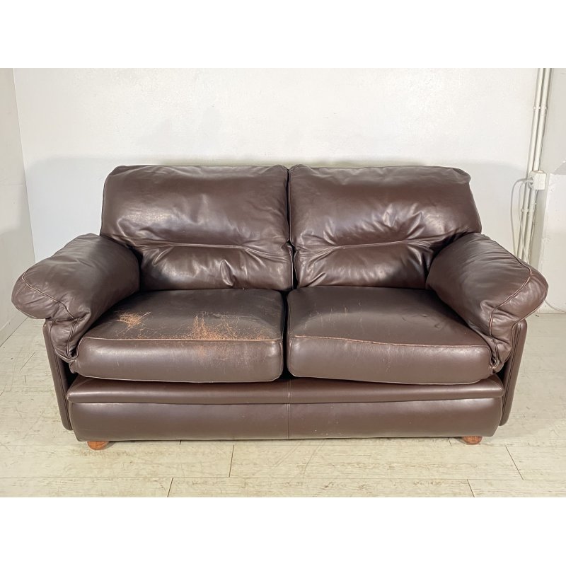 DIVANO Frau DUE POSTI Tito Agnoli Poppy DESIGN 1970 LEGNO PELLE ITALY SPACE AGE