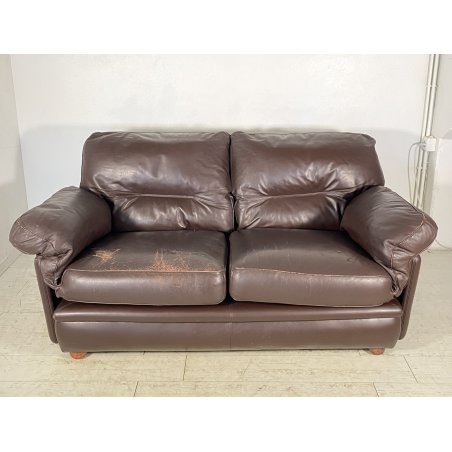 DIVANO Frau DUE POSTI Tito Agnoli Poppy DESIGN 1970 LEGNO PELLE ITALY SPACE AGE