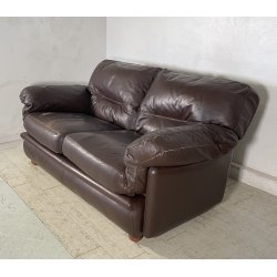 DIVANO Frau DUE POSTI Tito Agnoli Poppy DESIGN 1970 LEGNO PELLE ITALY SPACE AGE