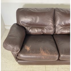 DIVANO Frau DUE POSTI Tito Agnoli Poppy DESIGN 1970 LEGNO PELLE ITALY SPACE AGE