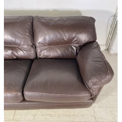 DIVANO Frau DUE POSTI Tito Agnoli Poppy DESIGN 1970 LEGNO PELLE ITALY SPACE AGE