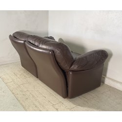 DIVANO Frau DUE POSTI Tito Agnoli Poppy DESIGN 1970 LEGNO PELLE ITALY SPACE AGE