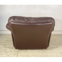 POLTRONA Frau Tito Agnoli MOD. Poppy DESIGN 1970 LEGNO PELLE ITALY SPACE AGE