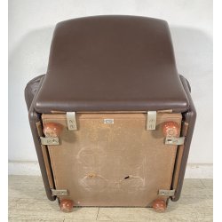 POLTRONA Frau Tito Agnoli MOD. Poppy DESIGN 1970 LEGNO PELLE ITALY SPACE AGE