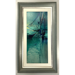 QUADRO DIPINTO OLIO ASTRATTO Mario Tosi  COMPOSIZIONE PESCI BRICOLE VENEZIA '900