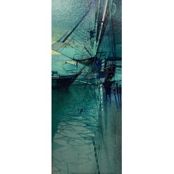 QUADRO DIPINTO OLIO ASTRATTO Mario Tosi  COMPOSIZIONE PESCI BRICOLE VENEZIA '900