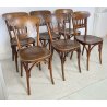 SET 6 SEDIE VINTAGE LEGNO FAGGIO ANNI 30 MADE IN ITALY SALA DA PRANZO OSTERIA 