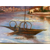 GRANDE QUADRO DIPINTO OLIO M. Pavesi "Isola Pescatori" PAESAGGIO LAGO MAGGIORE