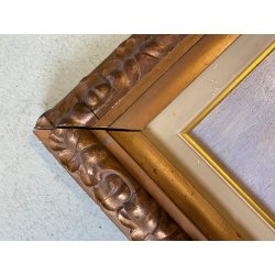 GRANDE QUADRO DIPINTO OLIO M. Pavesi "Isola Pescatori" PAESAGGIO LAGO MAGGIORE