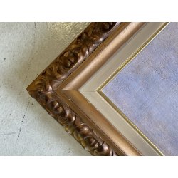 GRANDE QUADRO DIPINTO OLIO M. Pavesi "Isola Pescatori" PAESAGGIO LAGO MAGGIORE