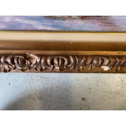 GRANDE QUADRO DIPINTO OLIO M. Pavesi "Isola Pescatori" PAESAGGIO LAGO MAGGIORE