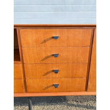 GRANDE CREDENZA VINTAGE STILE ICO PARISI SIDEBOARD ANNI 60 DESIGN TEAK ENFILADE