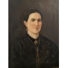 ANTICO DIPINTO OLIO TELA RITRATTO FEMMINILE NOBILDONNA SIGNORA EPOCA 800
