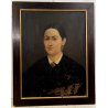 ANTICO DIPINTO OLIO TELA RITRATTO FEMMINILE SIGNORA NOBILDONNA EPOCA '800