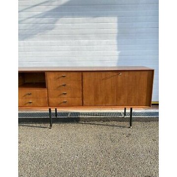 GRANDE CREDENZA VINTAGE STILE ICO PARISI SIDEBOARD ANNI 60 DESIGN TEAK ENFILADE