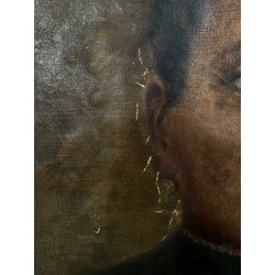 ANTICO DIPINTO OLIO TELA RITRATTO FEMMINILE GENTILDONNA SIGNORA EPOCA 800