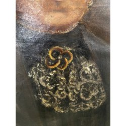 ANTICO DIPINTO OLIO TELA RITRATTO FEMMINILE GENTILDONNA SIGNORA EPOCA 800