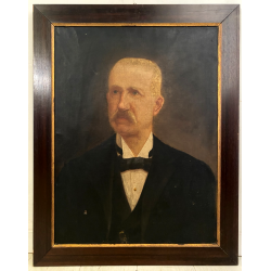 ANTICO DIPINTO OLIO TELA RITRATTO MASCHILE NOBILUOMO SIGNORE EPOCA '800