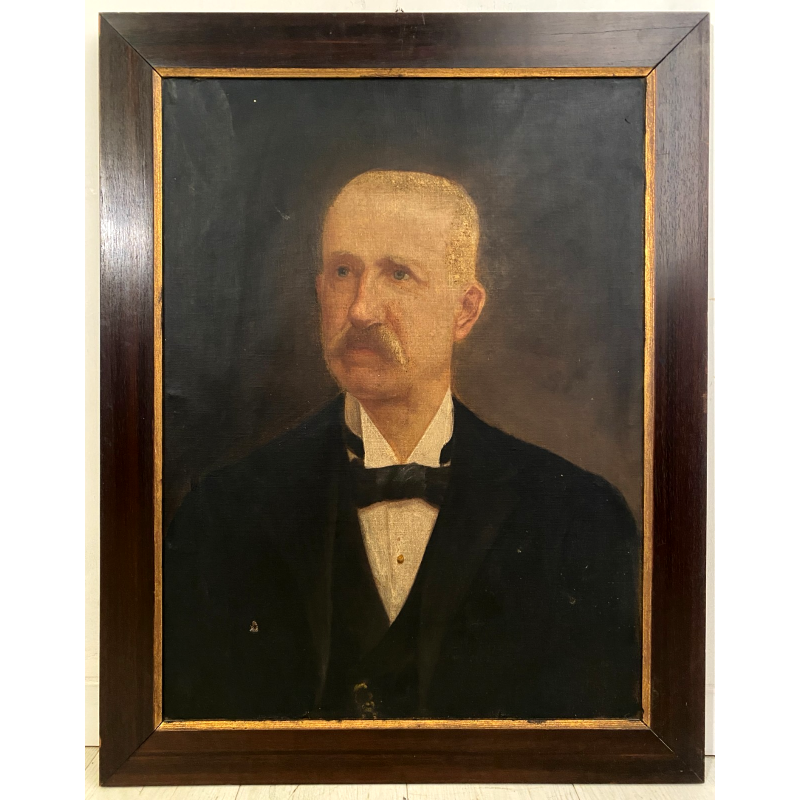 ANTICO DIPINTO OLIO TELA RITRATTO MASCHILE NOBILUOMO SIGNORE EPOCA '800