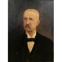 ANTICO DIPINTO OLIO TELA RITRATTO MASCHILE NOBILUOMO SIGNORE EPOCA '800