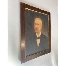 ANTICO DIPINTO OLIO TELA RITRATTO MASCHILE NOBILUOMO SIGNORE EPOCA '800