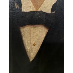 ANTICO DIPINTO OLIO TELA RITRATTO MASCHILE NOBILUOMO SIGNORE EPOCA '800