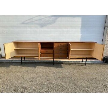 GRANDE CREDENZA VINTAGE STILE ICO PARISI SIDEBOARD ANNI 60 DESIGN TEAK ENFILADE