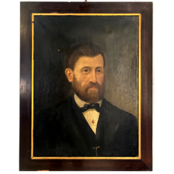 ANTICO DIPINTO OLIO TELA RITRATTO MASCHILE BORGHESE NOBILUOMO SIGNORE '800