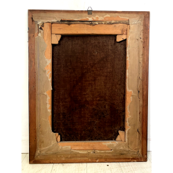 ANTICO DIPINTO OLIO TELA RITRATTO MASCHILE BORGHESE NOBILUOMO SIGNORE '800