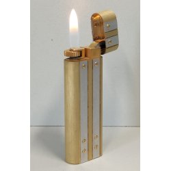 Must de Cartier ACCENDINO TASCA Santos VINTAGE LIGHTER BRIQUET argento oro BOX