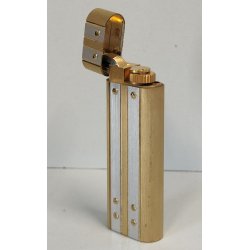 Must de Cartier ACCENDINO TASCA Santos VINTAGE LIGHTER BRIQUET argento oro BOX