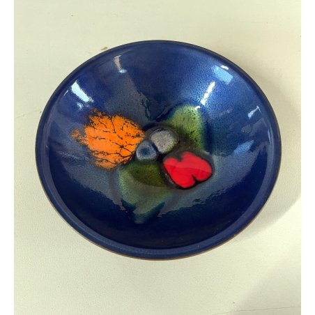 piccola SCULTURA CIOTOLA RAME SMALTATO Studio Laurana PESARO GRAN FUOCO piattino