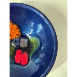 piccola SCULTURA CIOTOLA RAME SMALTATO Studio Laurana PESARO GRAN FUOCO piattino