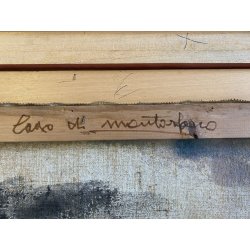 GRANDE QUADRO OLIO Bedo "Lago di Montorfano" PAESAGGIO LACUSTRE BRIANZA 1979