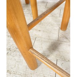 SET 2 SGABELLI DA BAR DESIGN ANNI 70 LEGNO PAGLIA COPPIA SEDIA SCANNO PERRIAND